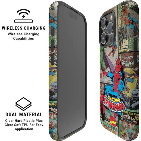 Marvel Classic Comics Amazing Spider-Man Collage iPhone 16 Pro Magsafe Impact Case